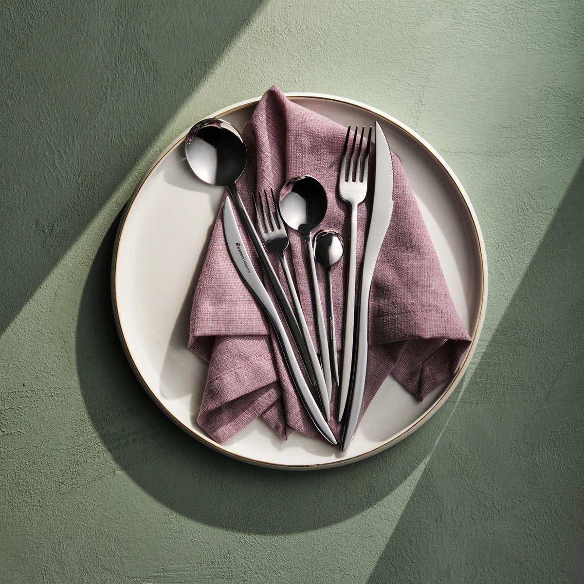 Karaca Amour 84 Parça 12 Kişilik Elegance Kişilik Çatal Kaşık Bıçak Takımı KutuluKaracaÇatal Kaşık Bıçak Takımları