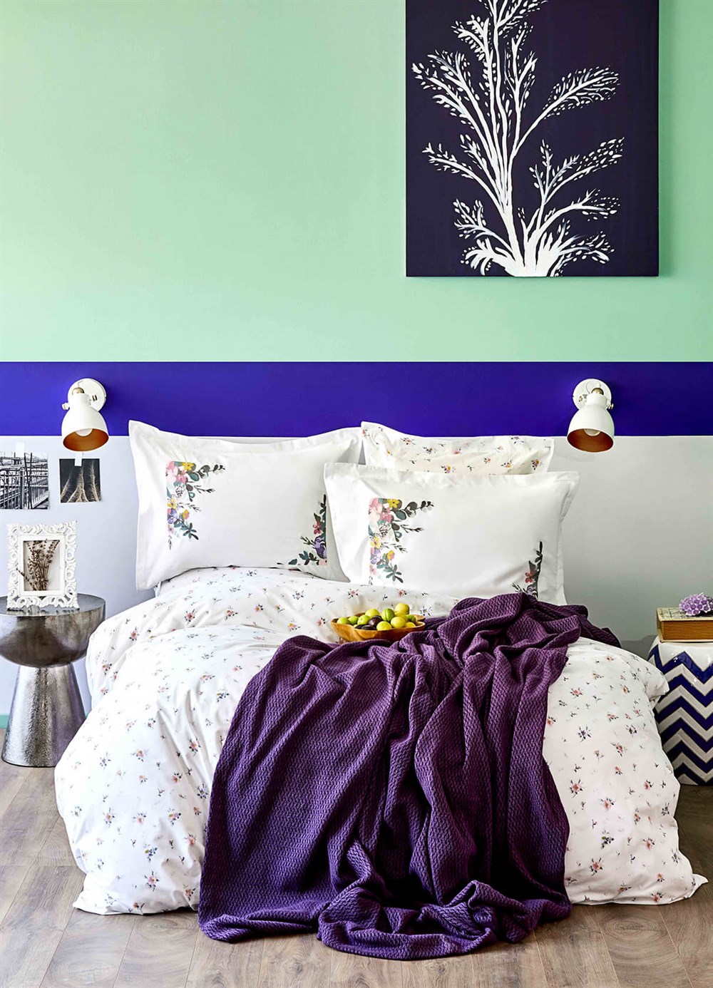 Karaca Home Fertile Nish Lila 7 Parça Çift Kişilik Nish Set