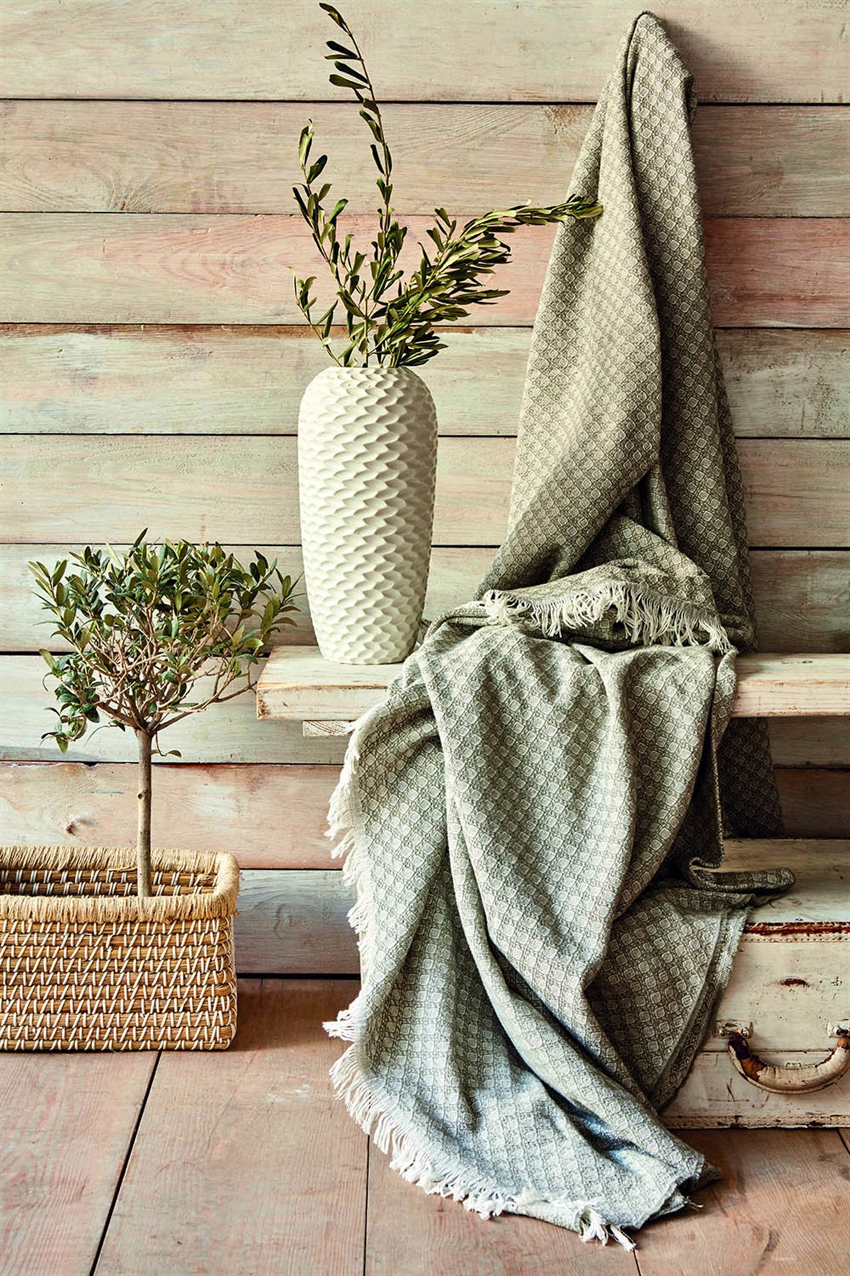 Karaca Home Fronda Gri Çift Kişilik Pamuk Pike