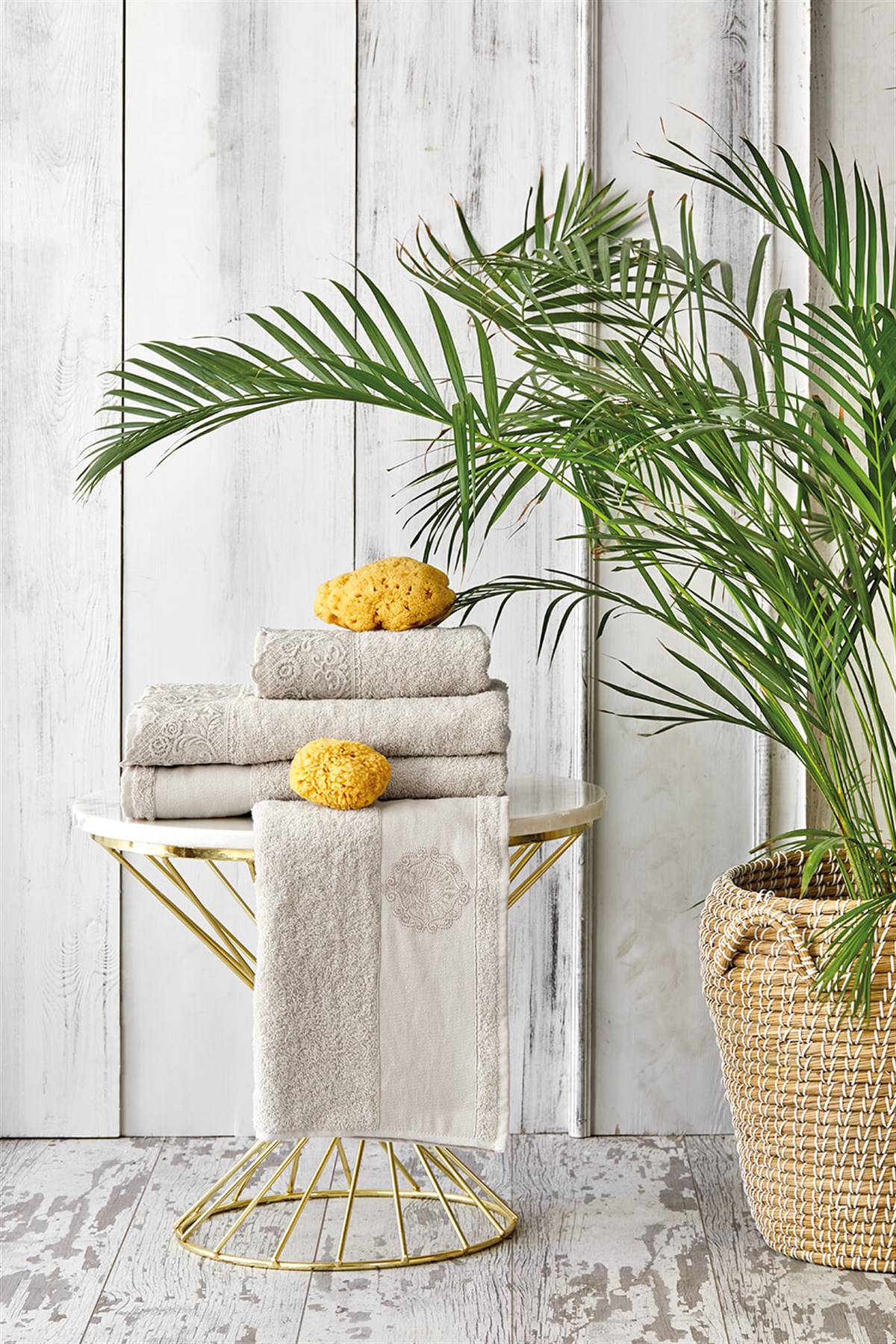 Karaca Home Valeria Royal Dantelli Gold Hamam Seti