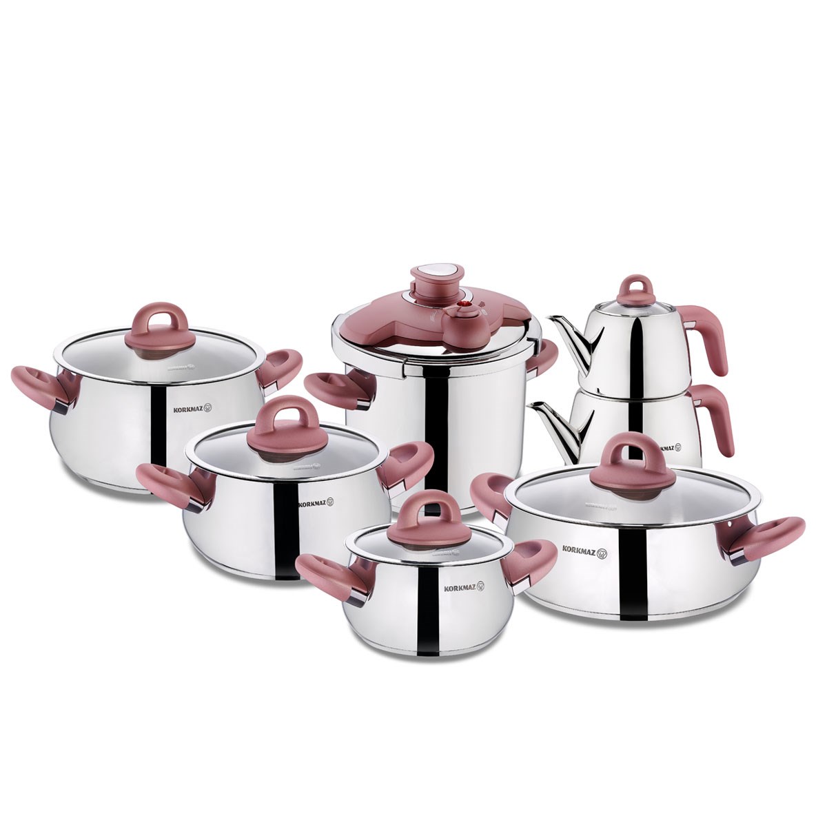 Korkmaz Bella Rosegold 14 Parça Hiper Set A1756-1KorkmazTencere & Tencere Seti