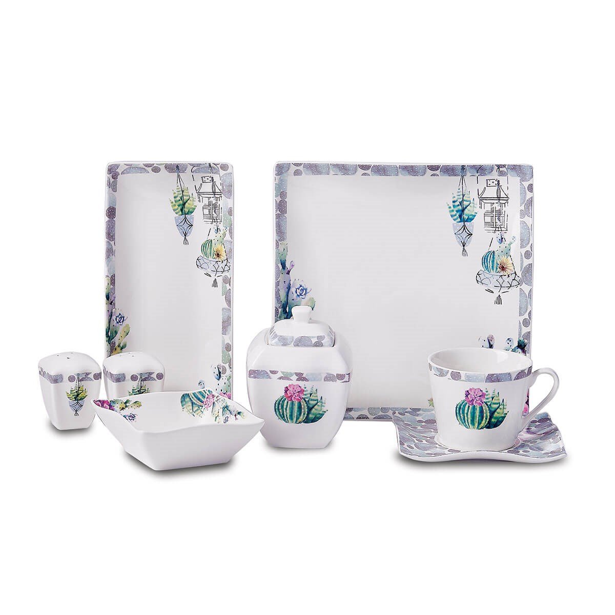 Korkmaz Link Collection 28 Parça Kare Kahvaltı Takımı A8574Korkmaz6 Kişilik Kahvaltı Takımı