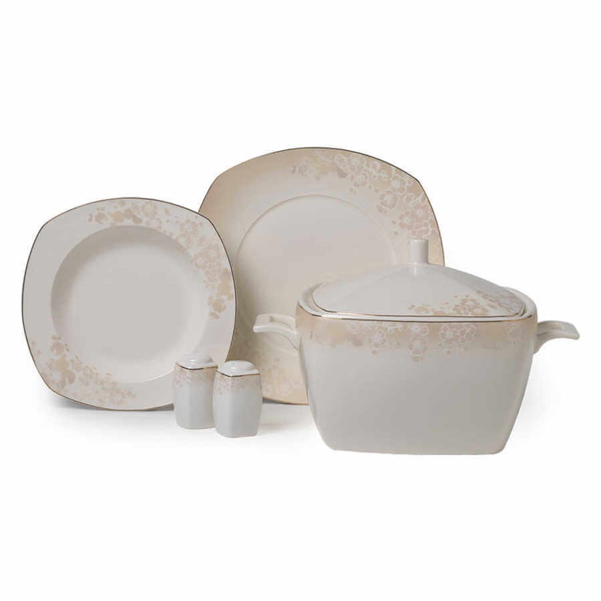 Korkmaz New Bone 60 Parça Kare Yemek Takımı A8237