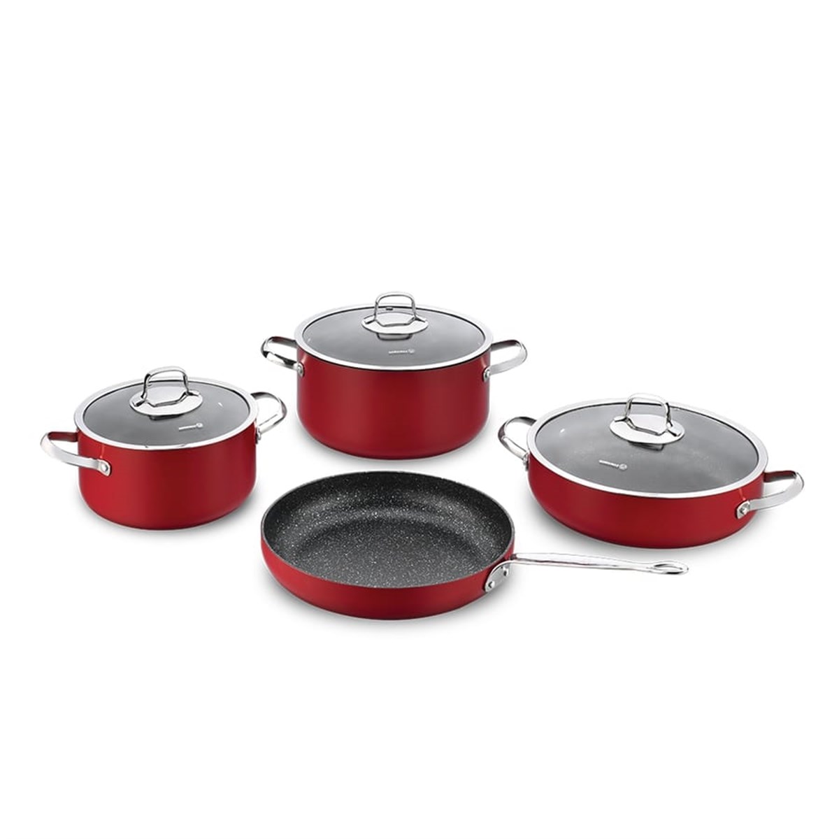 Korkmaz Zeta 7 Parça Kırmızı Tencere Seti A1877KorkmazTencere & Tencere Seti
