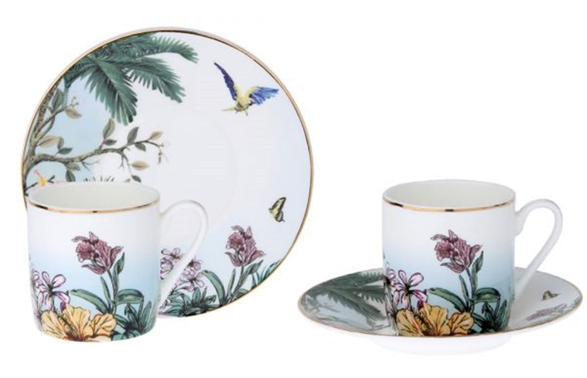 Luckyart Babilin Bahçeleri Bone Kahve Fincan Seti 6'LıLuckyartFincan Takımları