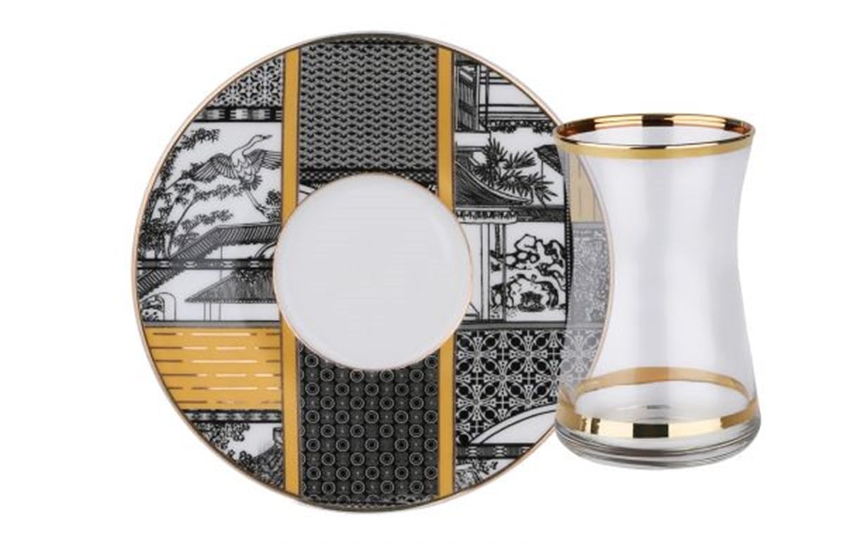 Luckyart Etnic Çay Tabağı 6'LıLuckyartÇay Takımları