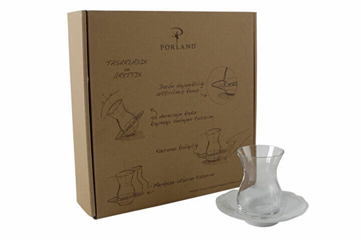 Porland Maria Beyaz Çay Bardak Takımı 12 ParçaPorlandBardak