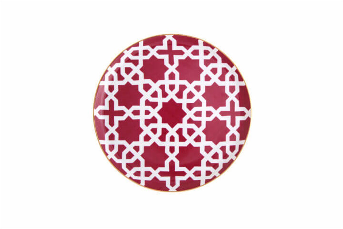 Porland Morocco Desen5 Fuşya Düz Tabak 20cmPorlandTabaklar