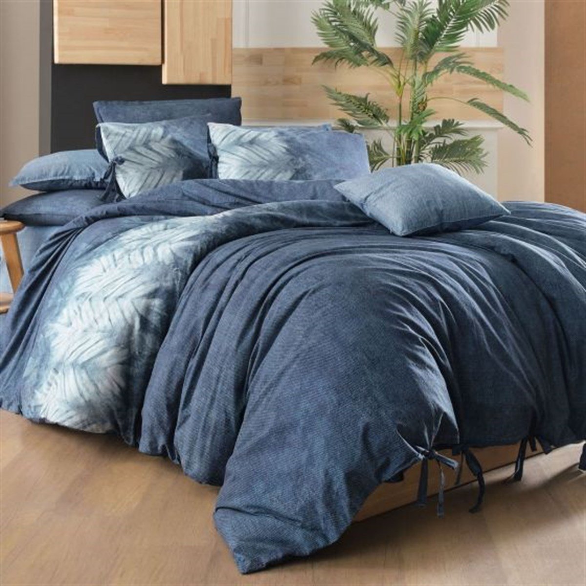 Sarev De James Ranforce Yıkamalı Nevresim Takımı Çift Kişilik MaviSarevÇift Kişilik Nevresim