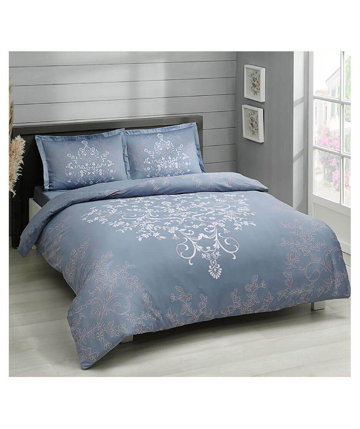 Taç 3254 Saten Anissa Çift Kişilik Nevresim Takımı V03 Mavi 60218103TaçÇift Kişilik Nevresim