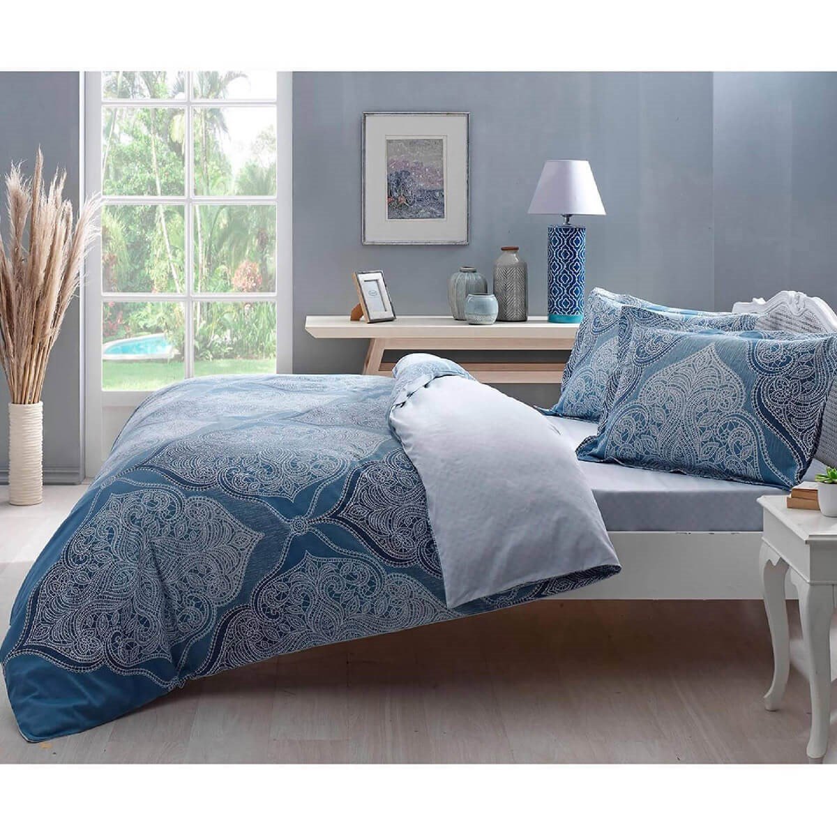 Taç 3254 Saten Yasmin Çift Kişilik Nevresim Takımı V01 Turkuaz 60218104TaçÇift Kişilik Nevresim