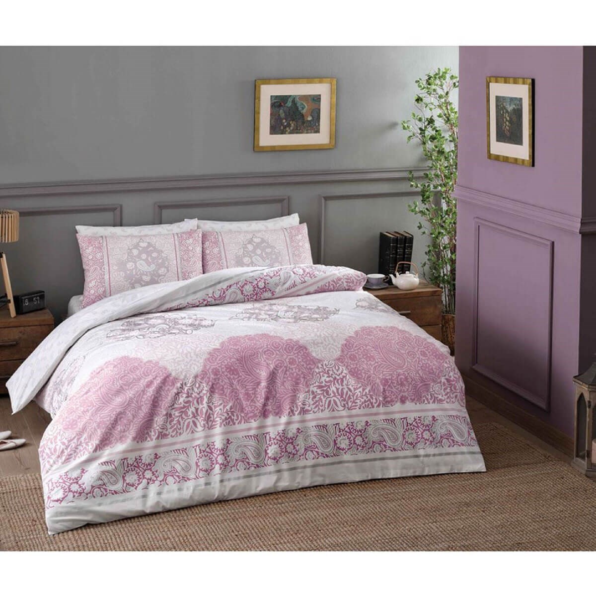 Taç 3465 Ranforce Aryan Tek Kişilik Nevresim Takımı V02 PembeTaçTek Kişilik Nevresim