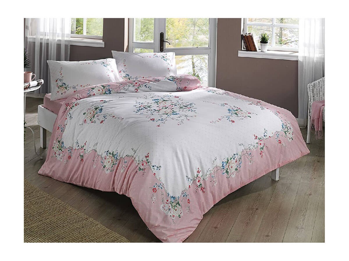 Taç 3465 Ranforce Madelyn Tek Kişilik Nevresim Takımı V02 Pembe 60179031TaçTek Kişilik Nevresim