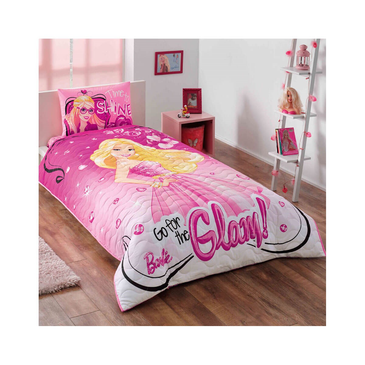 Taç 3478 Lisanslı Barbie Complete Tek Kişilik Pembe Nevresim TakımıTaçTek Kişilik Nevresim