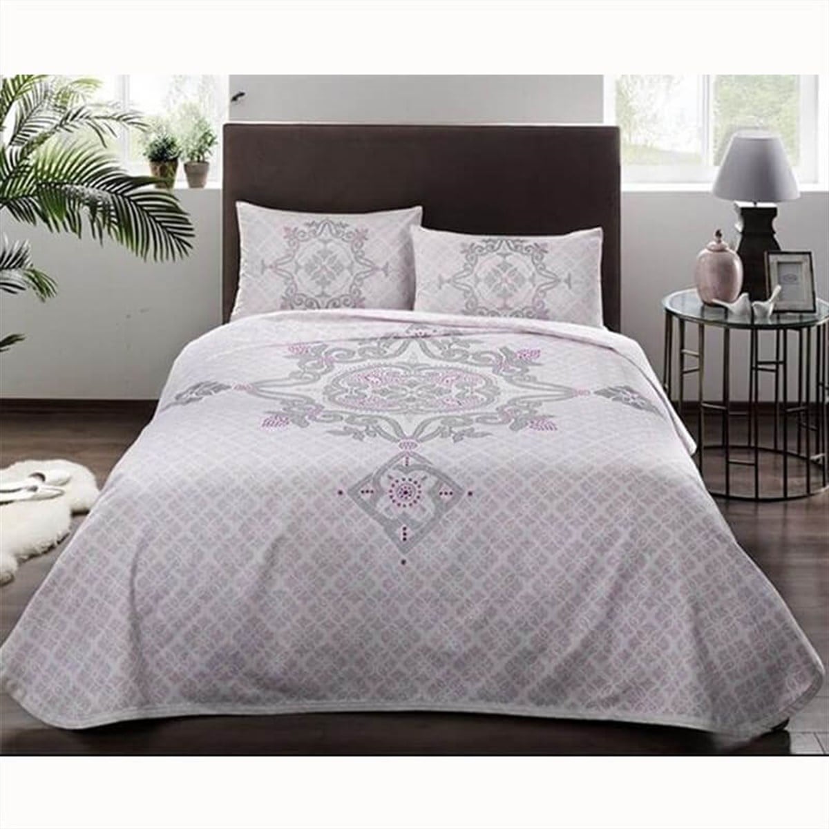 Taç 5059 Pıke Takımı Elegance Tek Kişilik V03-Lila 60227239TaçTek Kişilik Pike Takımı