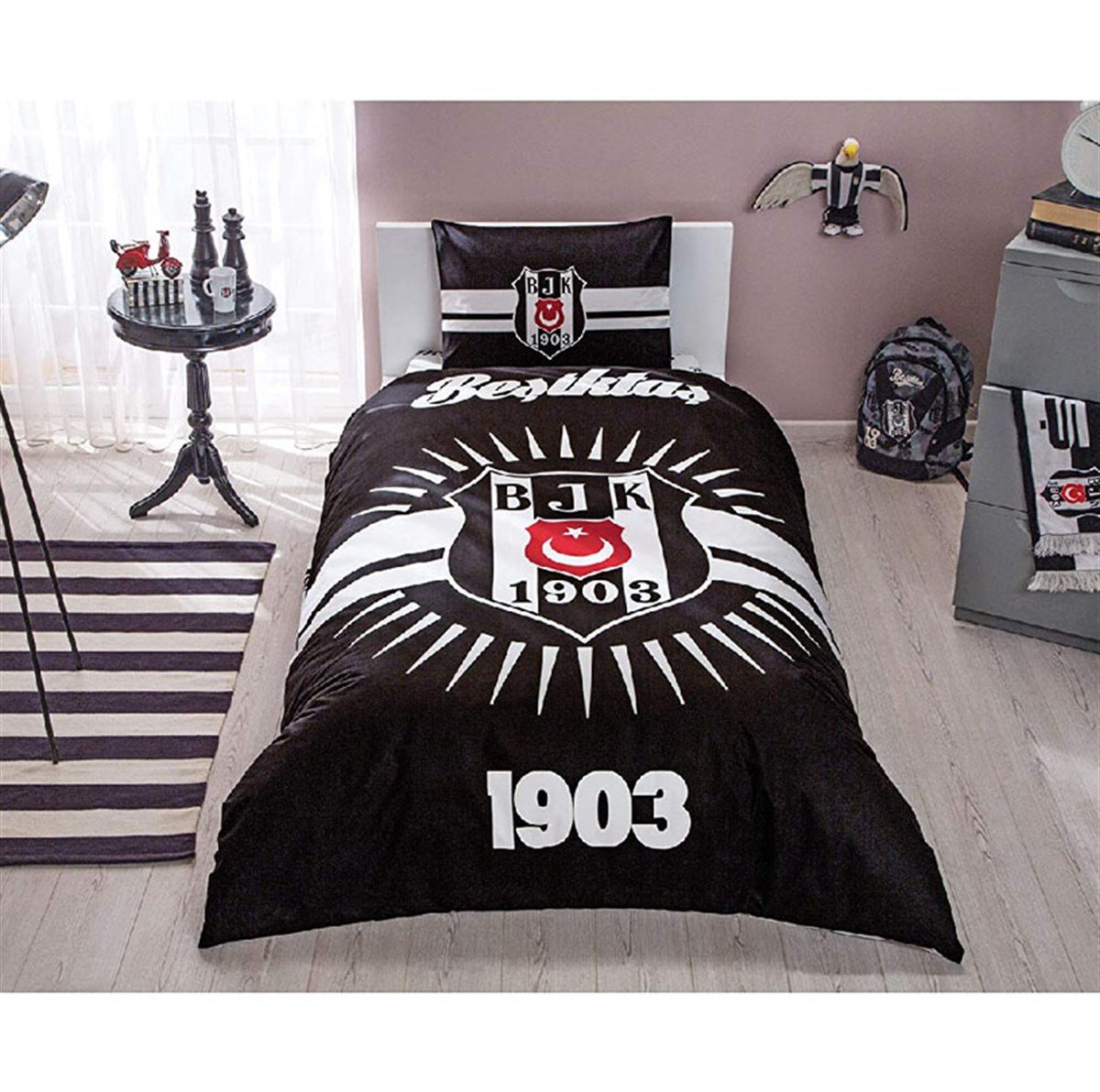 Taç Beşiktaş Parlayan Güneş Nevresim Takımı 60150736TaçTek Kişilik Nevresim