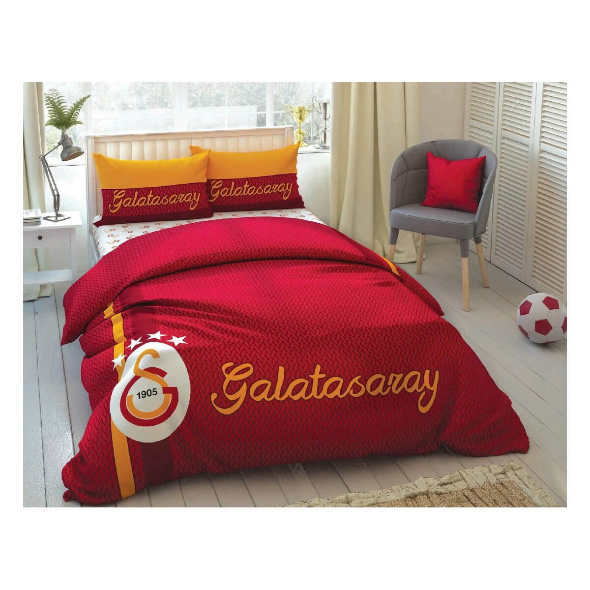 Taç Galatasaray Striped Çift Kişilik Nevresim takımı 60196397TaçÇift Kişilik Nevresim