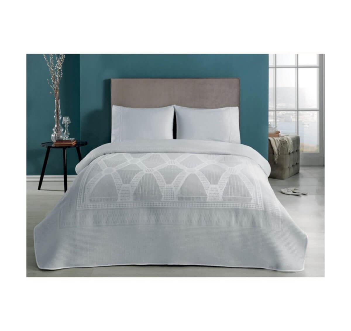 Taç Jakarlı Comfort Tek Kişilik Pike Takımı Janice Mavi 60226442TaçTek Kişilik Pike Takımı