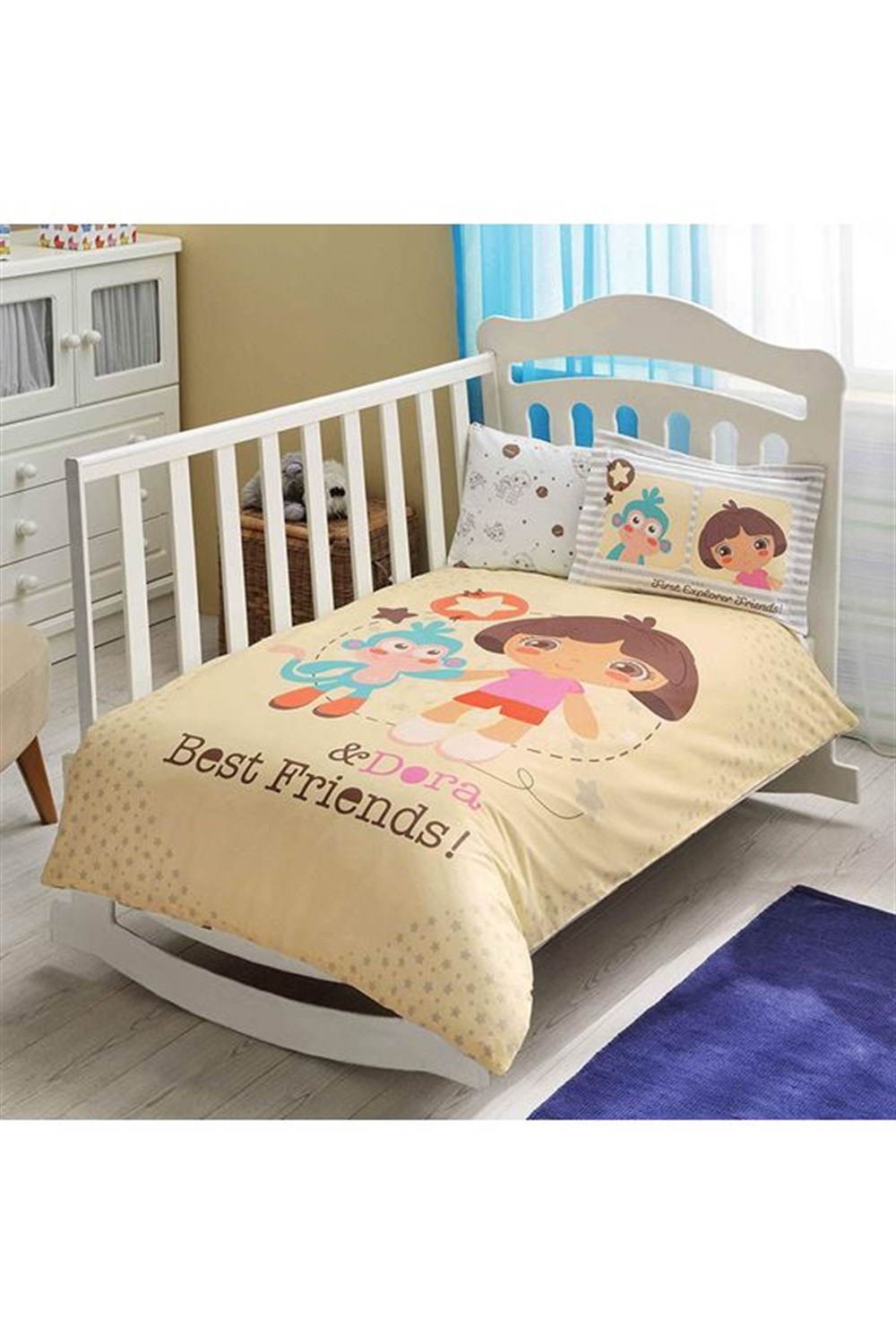 Taç Lisanslı Bebek Nevresim Takımı Dora Best Friend Baby