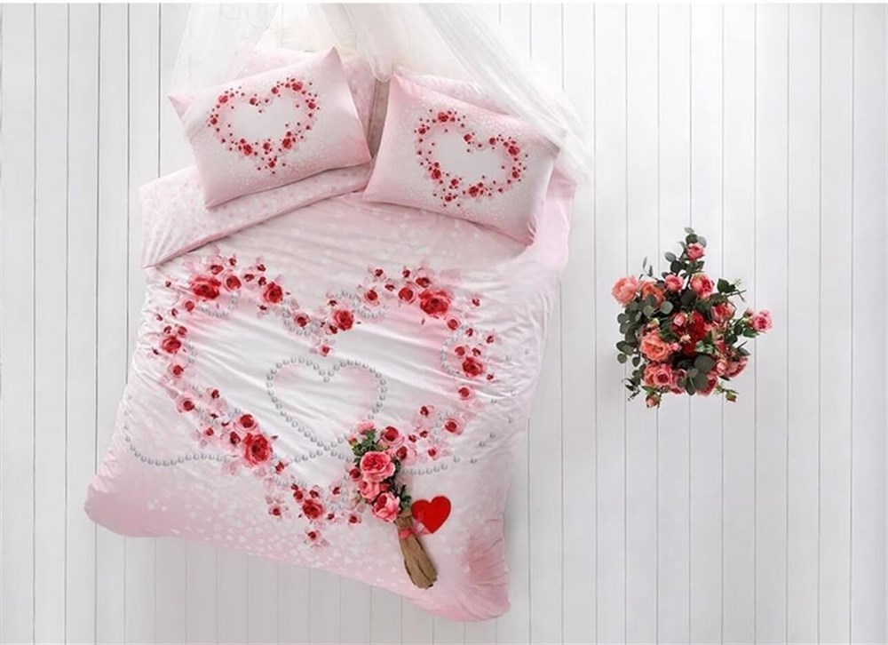 Taç Pembe Çift Kişilik Nevresim Takımı