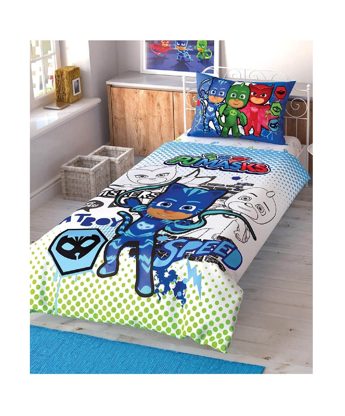 Taç Pj Masks Çek Canlandır Tek Kişilik Nevresim TakımıTaçTek Kişilik Nevresim