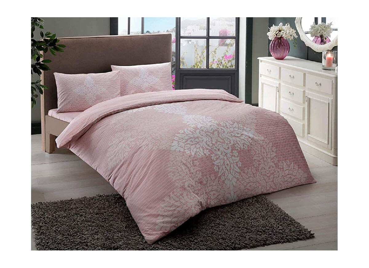 Taç Ranforce Nevresim Takımı Janna Tek Kişilik Pembe 60191698TaçTek Kişilik Nevresim