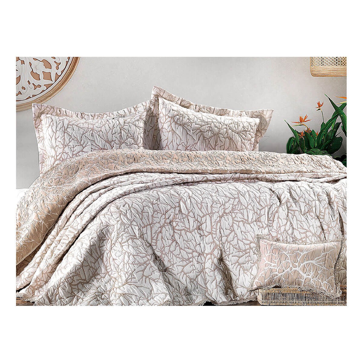 Zebra Casa Boungh Tek Kişilik Yatak Örtüsü BejZebra CasaTek Kişilik Yatak Örtüsü