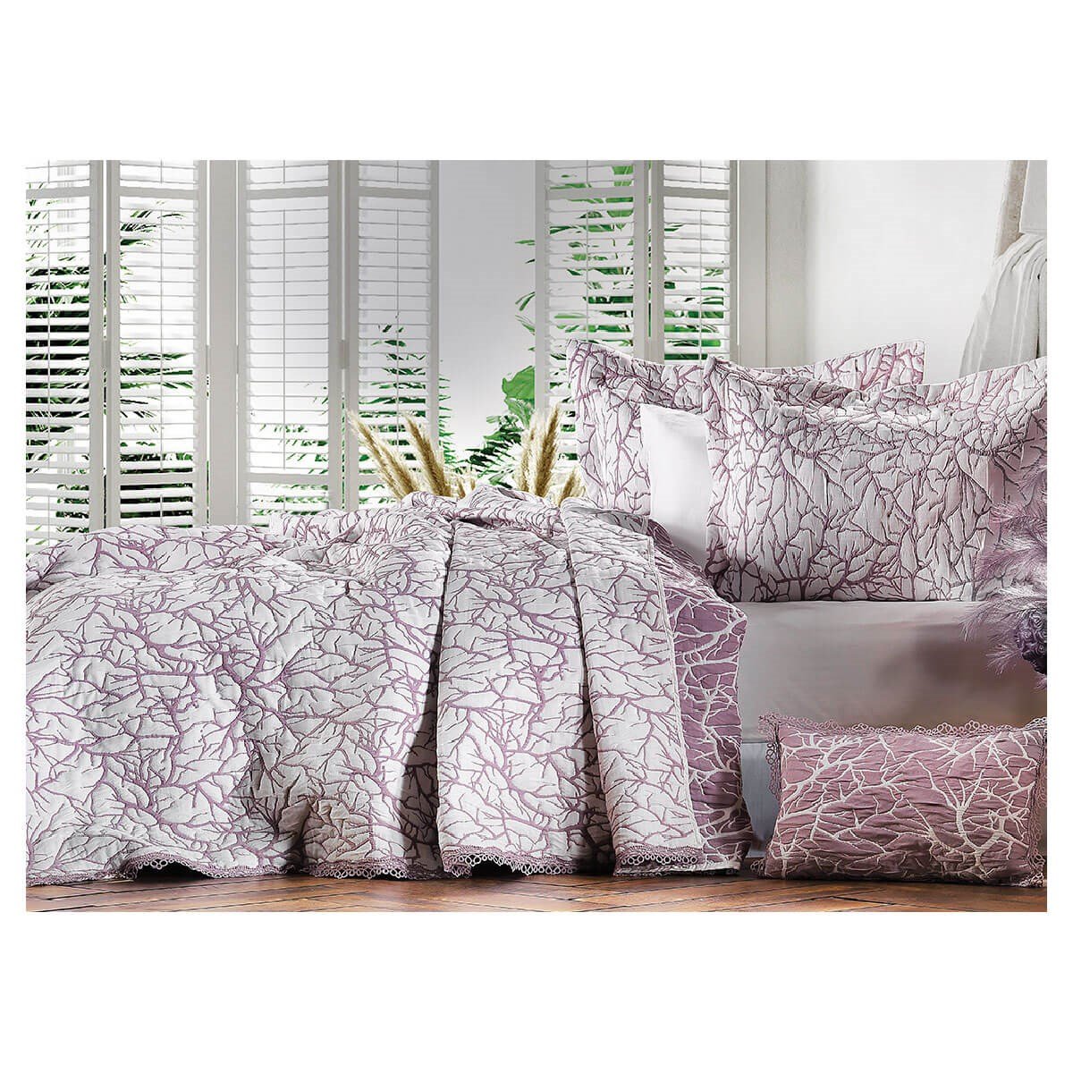 Zebra Casa Boungh Yatak Örtüsü MürdümZebra CasaTek Kişilik Yatak Örtüsü