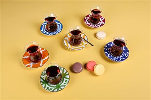 Porland Morocco Karışık Renk Çay Bardak Takımı 12 ParçaPorlandÇay Takımları