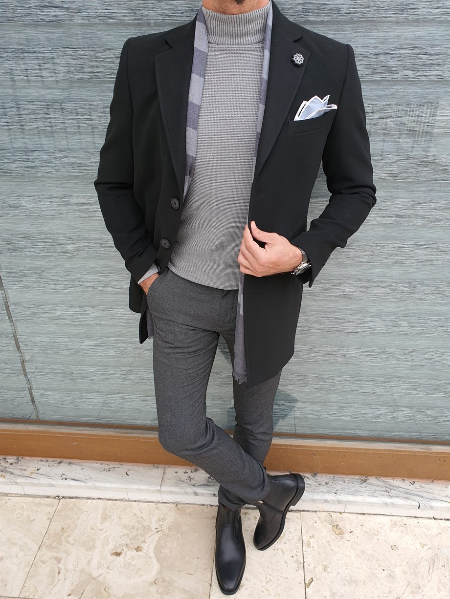 Mono Yaka Slim Fit Yün Kaşe Kaban ürünü DIŞ GİYİM kategorisinde sizleri bekliyor.