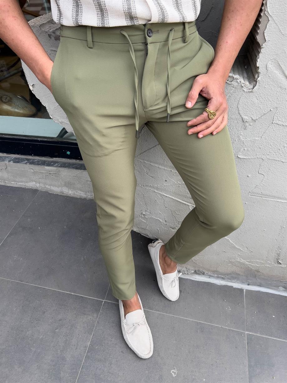Slim Bel İp Detay Jogger Pantolon Haki ürünü ALT GİYİM kategorisinde sizleri bekliyor.
