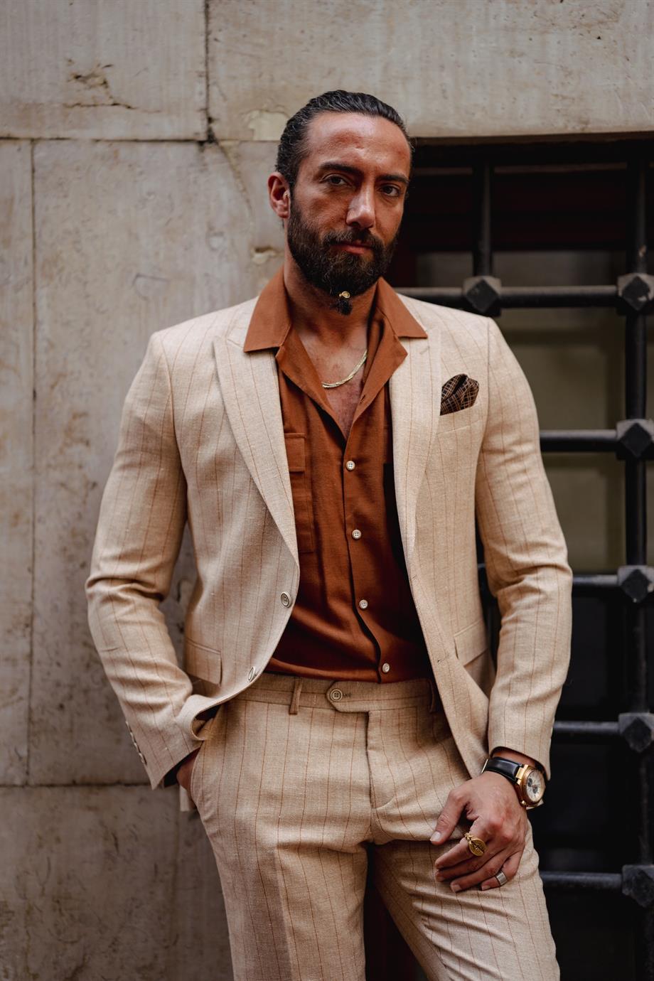 Çizgi Detayl Slim Fit Keten Takım Elbise ürünü TAKIM ELBİSE kategorisinde sizleri bekliyor.