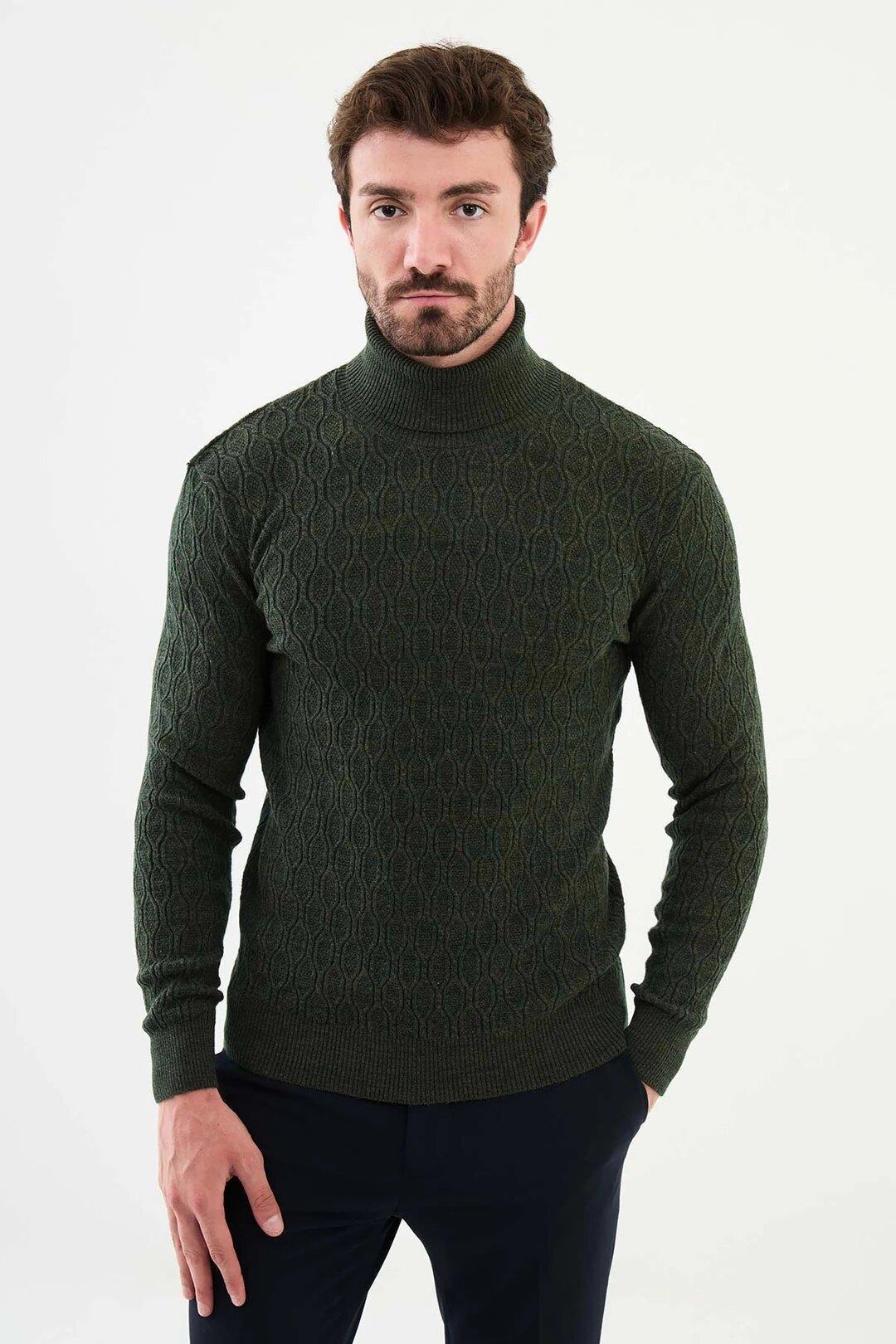 Patterned Slim Fit Full Turtleneck Men's Knitwear Sweater ürünü TOP CLOTHING kategorisinde sizleri bekliyor.