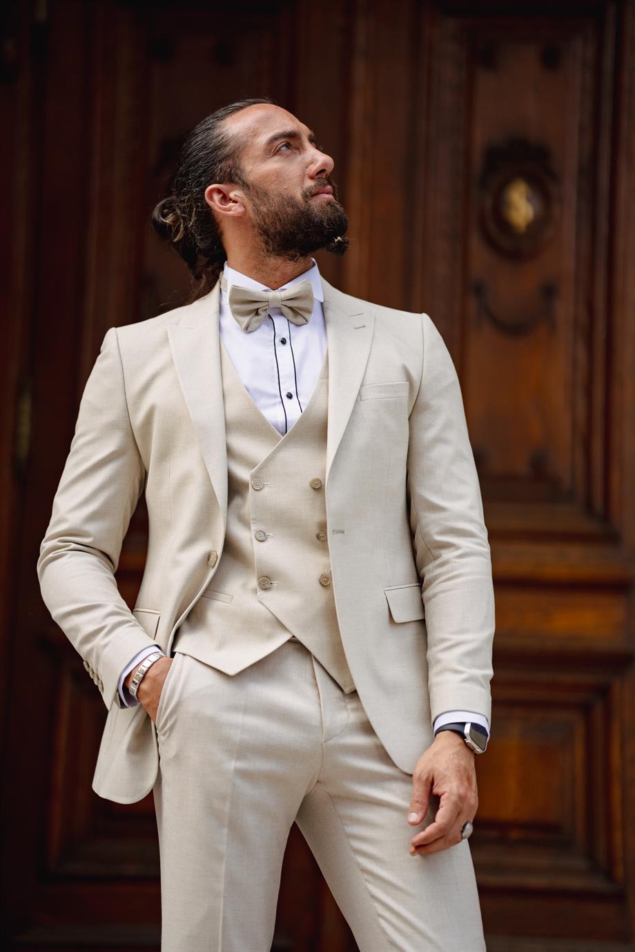 Special Design Linen Fabric Wedding Suit