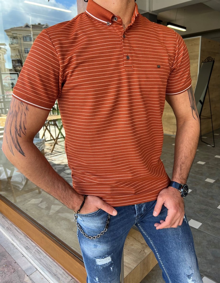 Polo yaka Kendinden Desenli T-shirt ürünü ÜST GİYİM kategorisinde sizleri bekliyor.