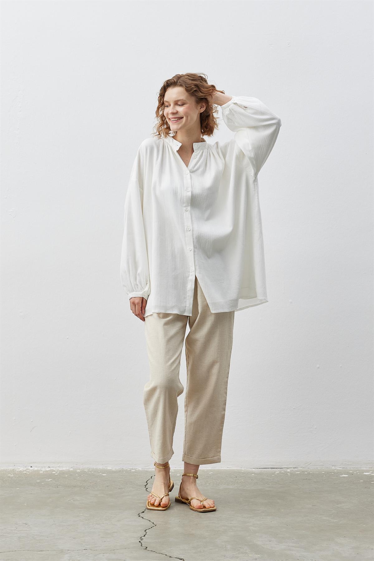 BIRFIL Şile Bezi Beyaz Gömlek I Sustainable & Minimal & Timeless