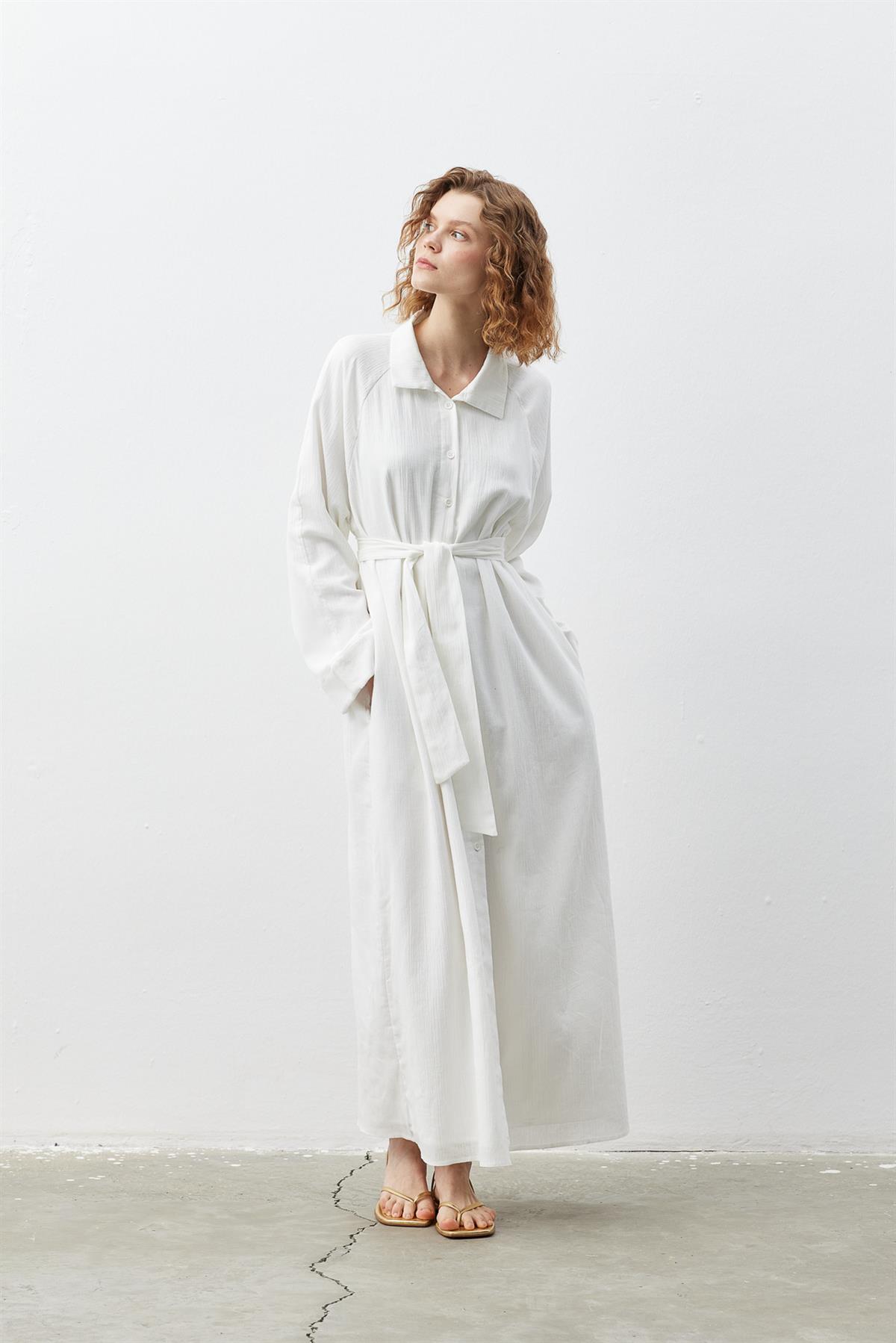 BIRFIL Şile Bezi Beyaz Gömlek Elbise I Sustainable & Minimal & Timeless