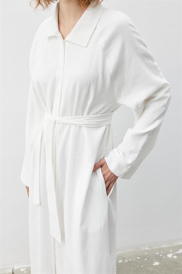 Şile Bezi Beyaz Gömlek Elbise