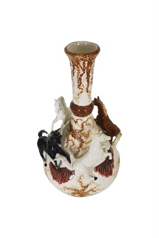 Relief Horse Designed Vase