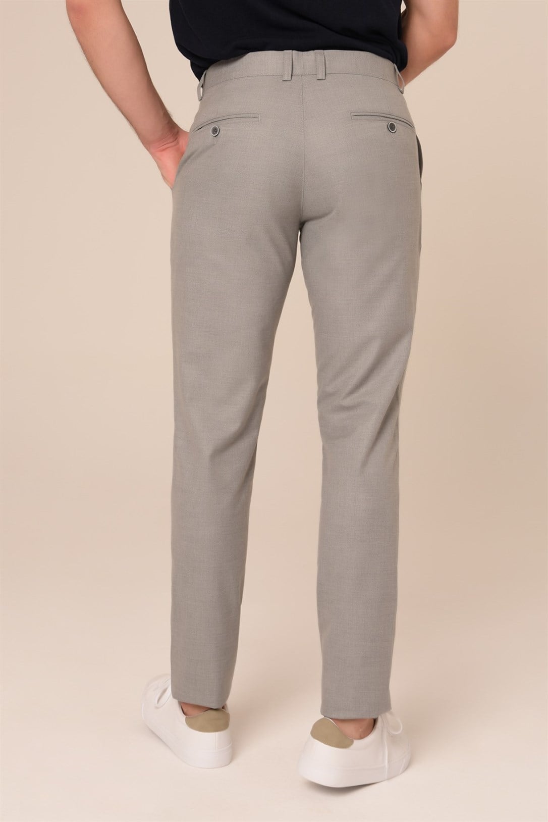 Erkek Chino Açık Gri Pantolon Slim Fit | Agustini