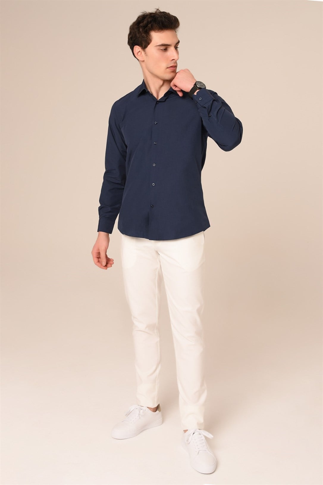 Lacivert Slim Fit Gömlek | Agustini