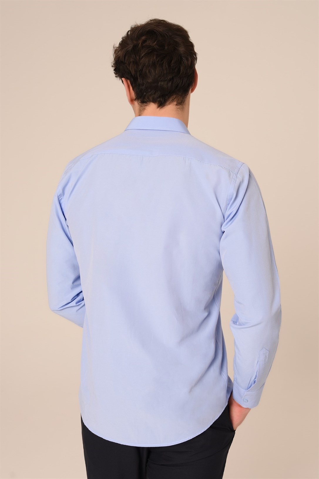 Mavi Slim Fit Gömlek | Agustini