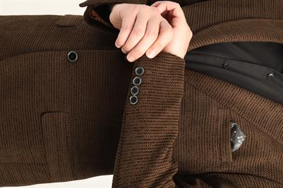  Kahverengi Mono Yaka İki Düğme Çift Yırtmaç Blazer Tek Ceket Slim Fit | Agustini