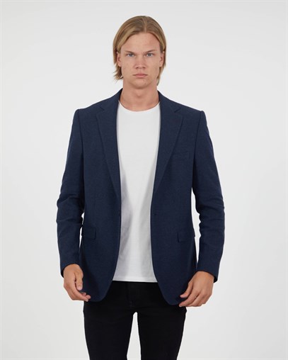 Açık Lacivert Blazer Tek Ceket Mono Yaka Slim Fit | Agustini