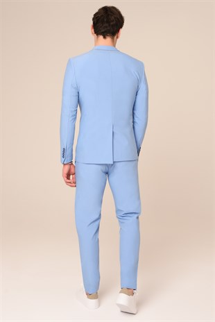 Açık Mavi Takım Elbise,Jogger Pantolonlu Spor Slim Fit | Agustini