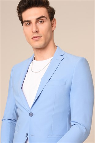 Açık Mavi Takım Elbise,Jogger Pantolonlu Spor Slim Fit | Agustini