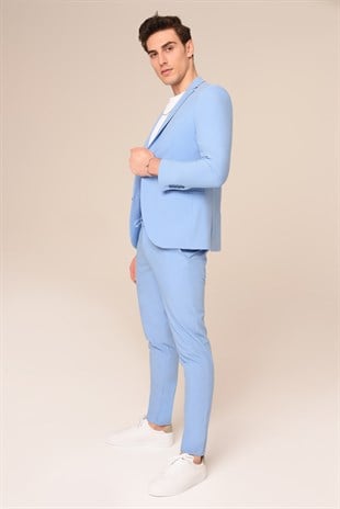 Açık Mavi Takım Elbise,Jogger Pantolonlu Spor Slim Fit | Agustini