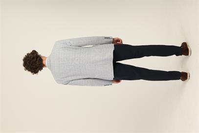 Bebe Mavi Ekose Mono Yaka Yarım Astar Torba Cep Blazer Tek Ceket Slim Fit | Agustini