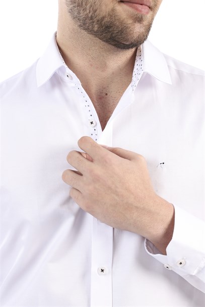 Beyaz Slim Fit Gömlek | Agustini