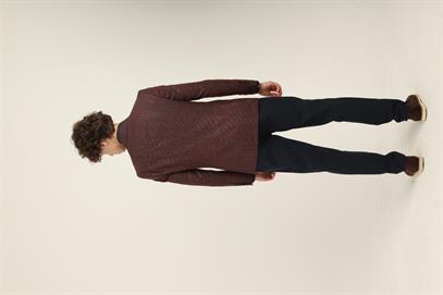 Bordo Renk Sivri Yaka Blazer Tek Ceket Slim Fit | Agustini